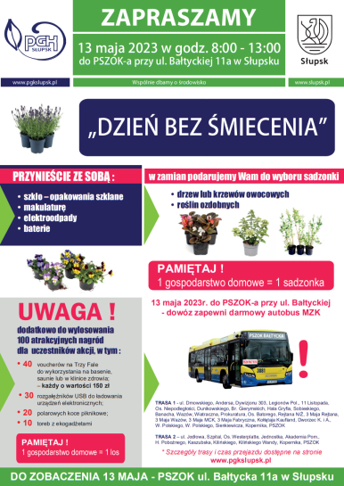 Plakat dotyczący akcji "Dzień bez śmiecenia"